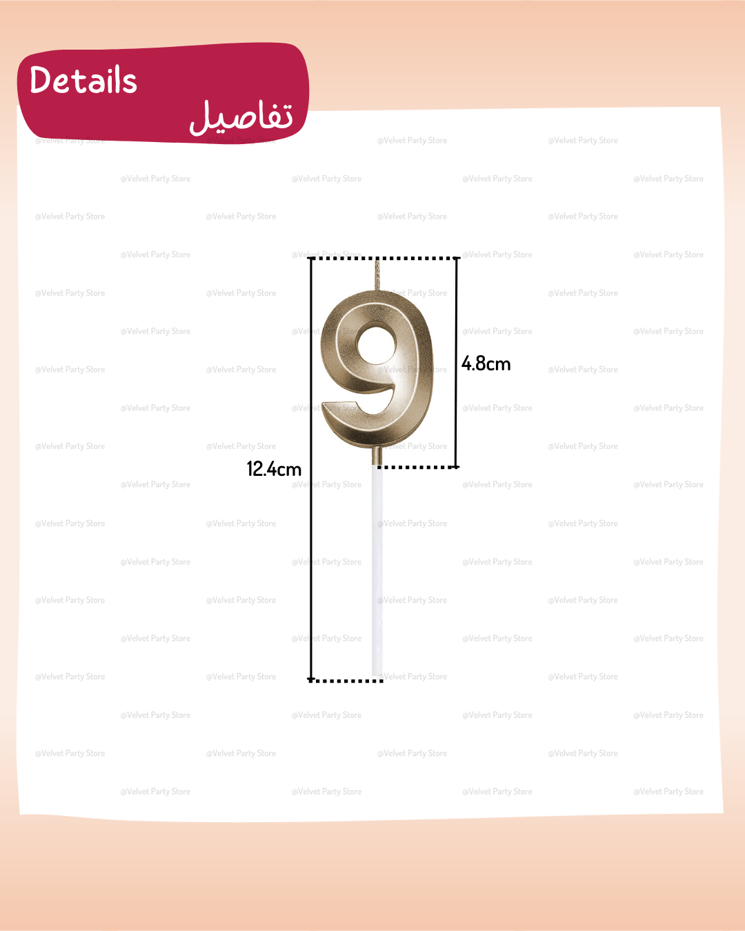 Light Gold Number Candles