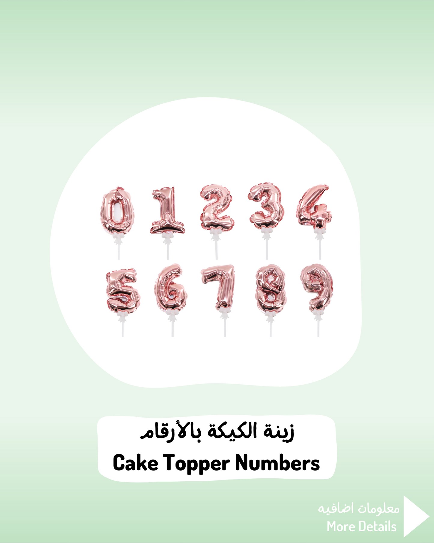 Rose Gold Cake Topper Numbers